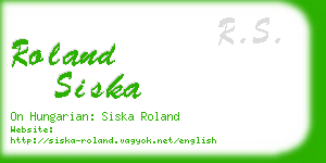 roland siska business card